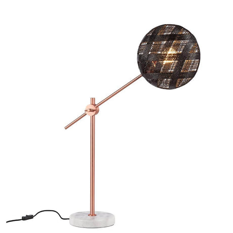 Forestier table lamp Chanpen Diamond with marble base in copper and black, modern design for stylish lighting.