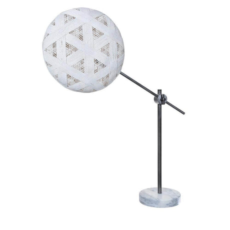 Forestier table lamp Chanpen with marble base in a modern design and an elegant white lampshade.