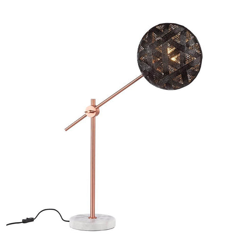 Forestier table lamp Chanpen with marble base, stylish table lamp with copper and marble base.