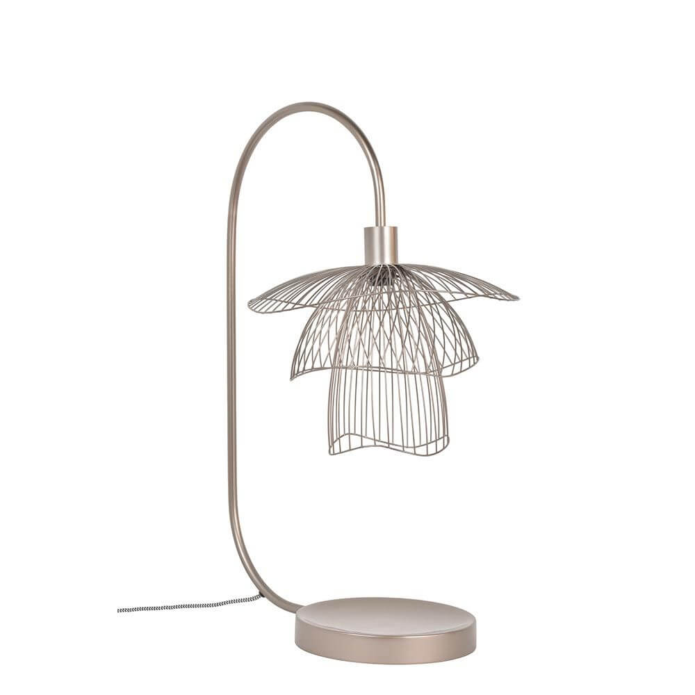 Forestier Tischleuchte Papillon 62cm mit luftiger Silhouette und elegantem Metall-Lampenschirm.