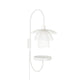Forestier Wandlampe Papillon 70cm mit Abstelltisch in Weiß, 50er-Jahre-Stil, mit geometrischen Formen.