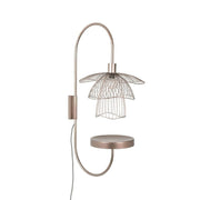 Forestier væglampe Papillon 70cm med sidebord i elegant design og luftig metalkonstruktion.