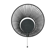 Forestier Wandleuchte Oyster mit Zugkabel in schwarzem Design mit Zugkette, inspiriert von Austern.