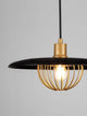 Fox Pendelleuchte Ø 33cm mit schwarzem Lampenschirm und goldenem Gitter, elegantes Design für modernen Wohnraum.