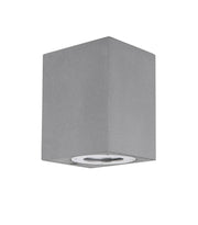 Fuento Außenwandleuchte H 12cm Beton IP65 grau, moderne Außenleuchte aus Beton und Glas für Balkon, Terrasse und Hauseingang
