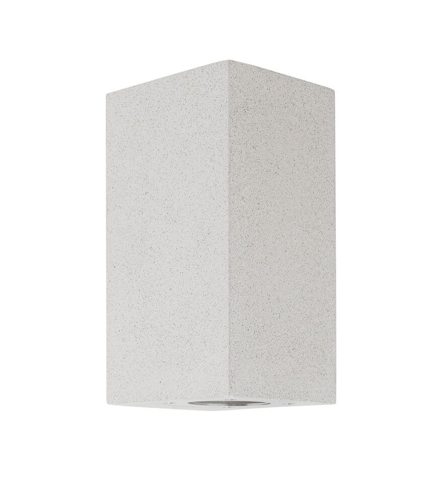 Fuento Außenwandleuchte H 18cm Beton IP65 - moderne Außenbeleuchtung aus Grau Beton und Glas.