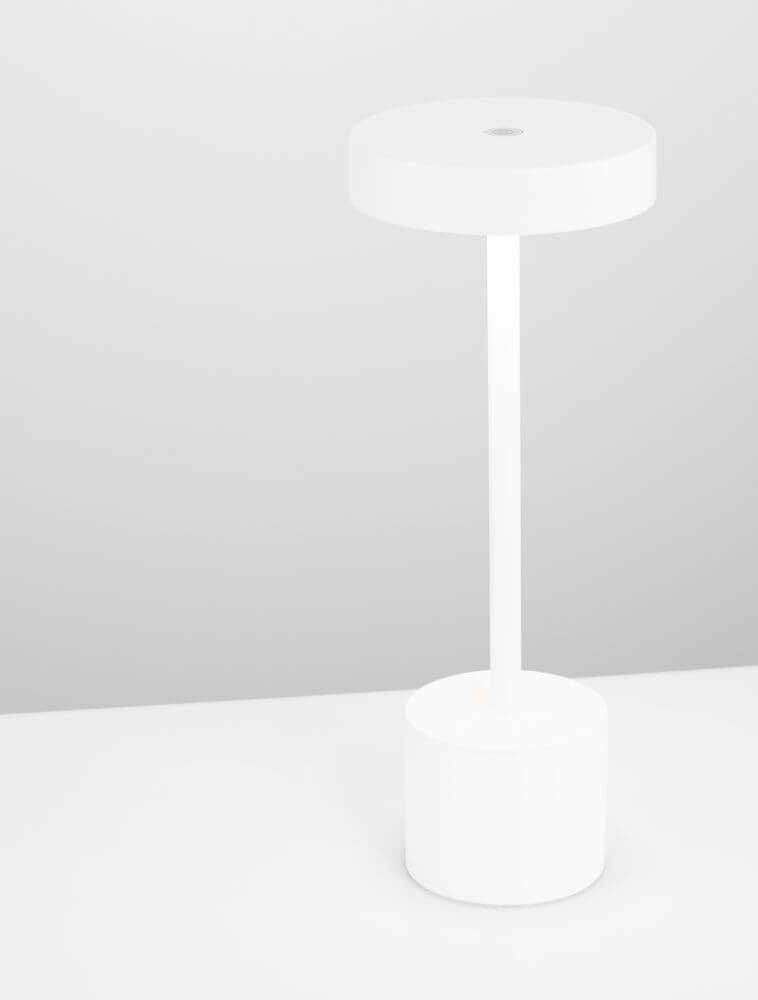 Fumo LED Außentischleuchte 3000K IP54 in minimalistischer, eleganter Gestaltung in Weiß