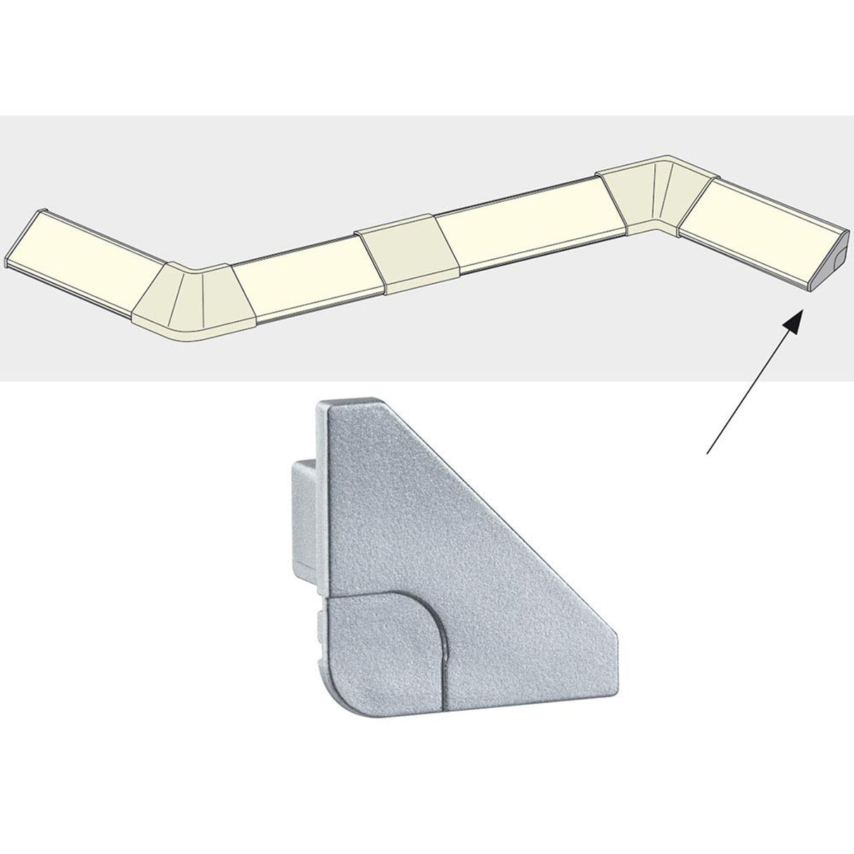 Function Delta Profil End Cap 2er Pack Alu matt