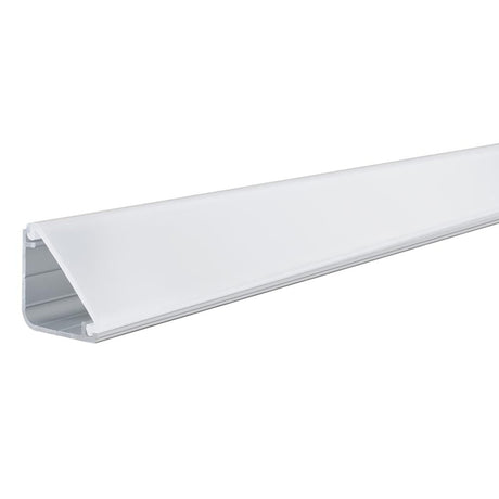 Function Delta Profil mit Diffusor 100cm Alu eloxiert Satin Alu, flaches LED-Aluprofil mit Diffusor