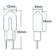 G4 LED 1,2W Warmweiß 110 lm Maßzeichnung der Lampe mit Abmessungen 12mm und 18mm.
