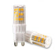 G9 LED Warmweiß 3000K 410 lm 3,5W, zwei LED-Lampen in einem klaren Gehäuse.