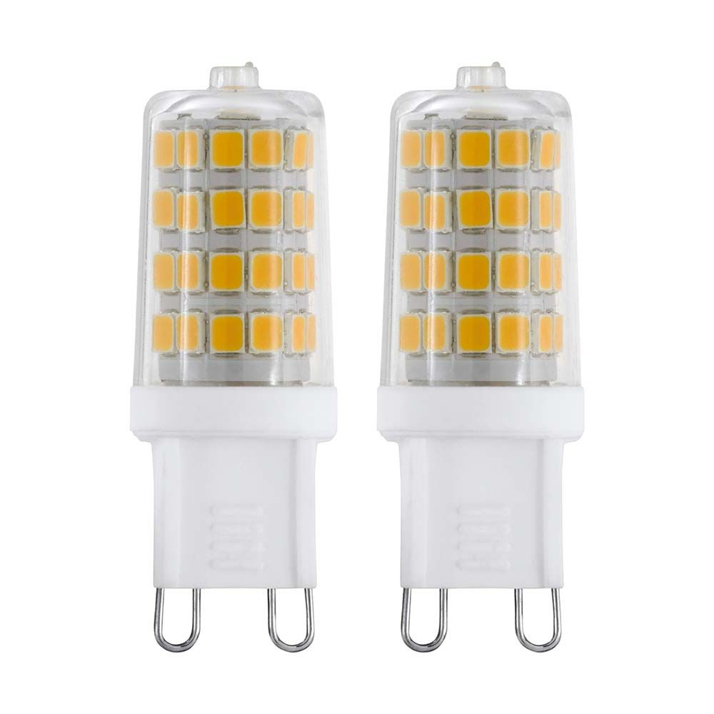 Set di 2 LED G9 bianco caldo 3000K 360lm 3W