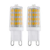 Set di 2 LED G9 bianco caldo 3000K 360lm 3W