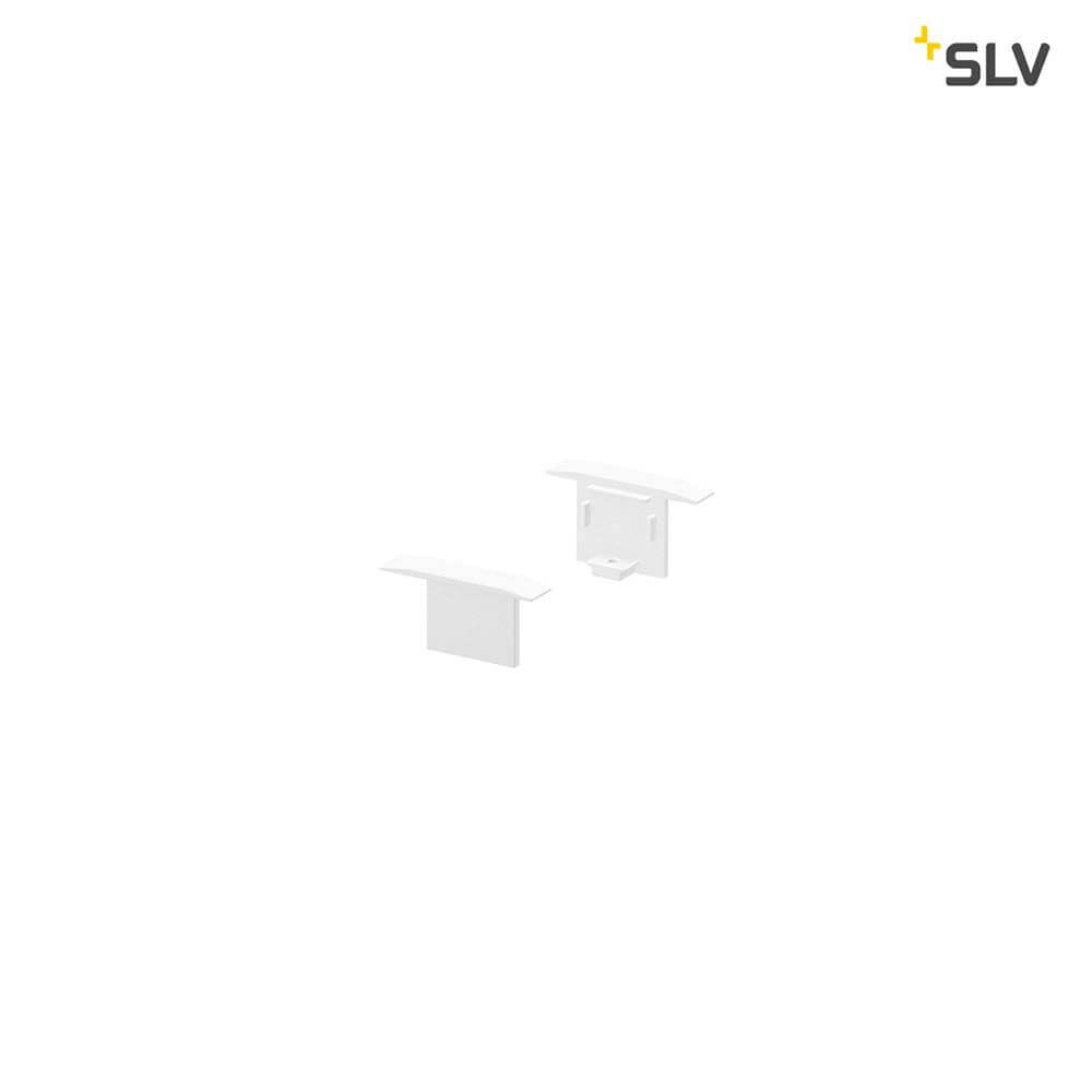 Grazia 10 Einbauprofil Endkappen 2 Stk. Weiß in Kunststoff, ideal für Aluminiumprofile.