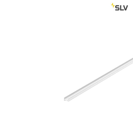 Grazia 10 LED Aufbauprofil Flach Gerillt 2m Weiß, weißes LED-Aluprofil für 10 mm Strips