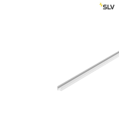 Grazia 10 LED Aufbauprofil Standard Gerillt 2m Weiß, Aluminiumprofil für LED Strips bis 10 mm