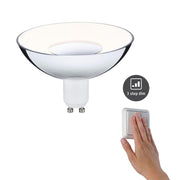 GU10 4,9W LED Reflektor 3 Stufen-Dimmer Silber, Weiß 3000K, 3-stufig dimmbar mit Schalter