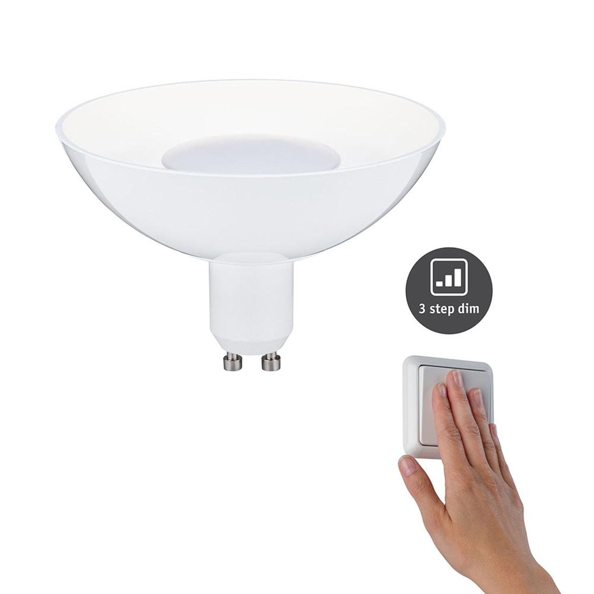 GU10 4,9W LED Reflektor 3 Stufen-Dimmer Weiß 3000K