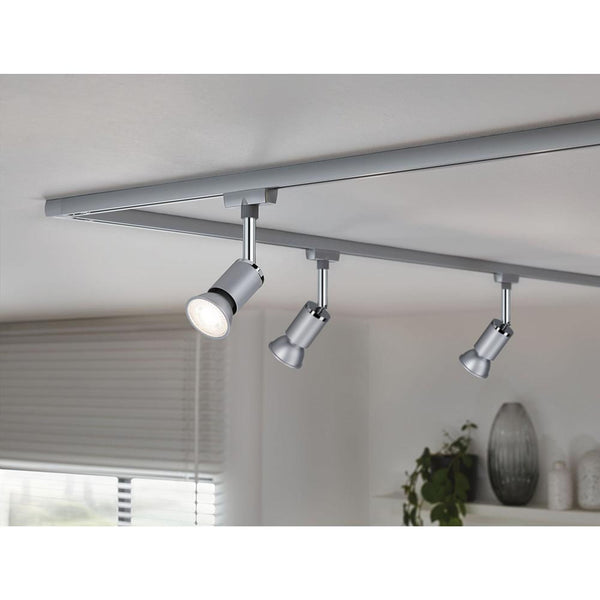 GU10 LED 7W Reflektor Dimmbar Chrom-Matt für URail, 36° Abstrahlwinkel, warmweißes Licht