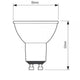 Skizze eines GU10 LED Dim2warm Sunset Warmweiß 2200-3000K 345lm 5W Dimmbar Leuchtmittels mit Abmessungen.