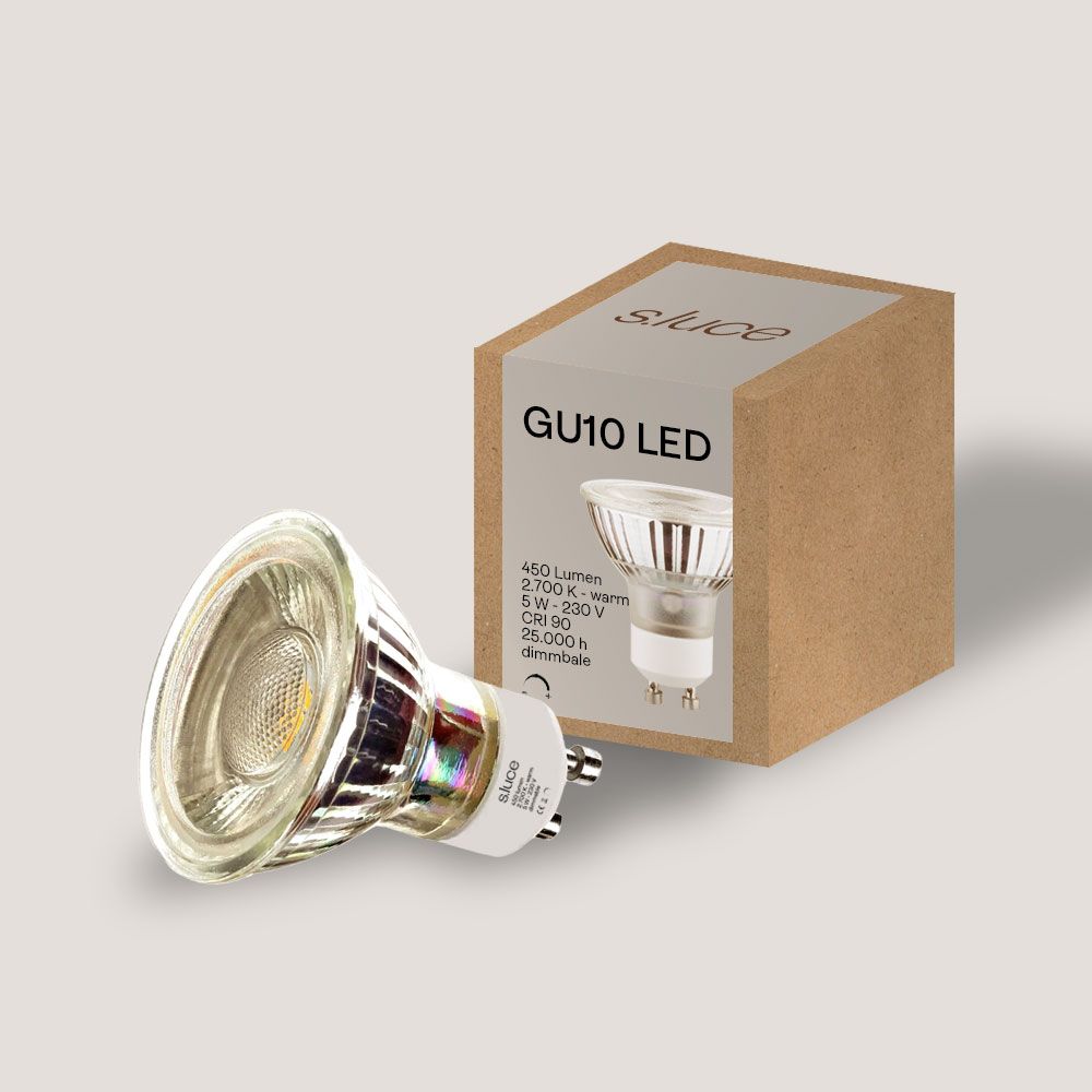 s.luce GU10 LED-lamppu Lämmin valkoinen 2700K 450lm 5W Himmennettävä CRI 90