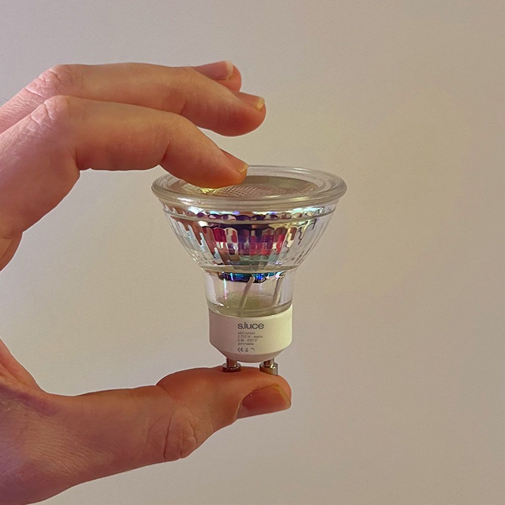 s.luce Lampadina LED GU10 Bianco caldo 2700K 450lm 5W Dimmerabile CRI 90