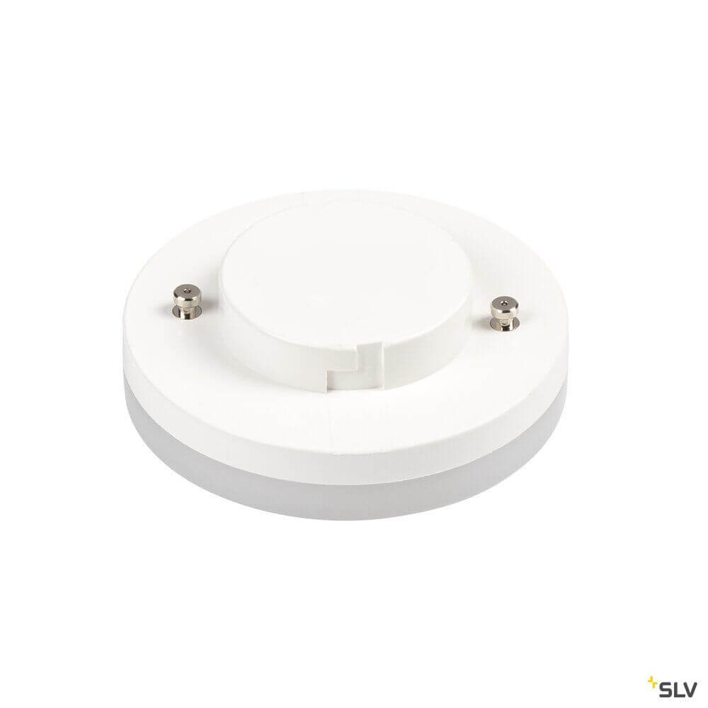 GX53 LED Weiß, Milchig 6W Cri90 2.700K 120° dimmbare Lampe mit weißem Design und 490 Lumen.