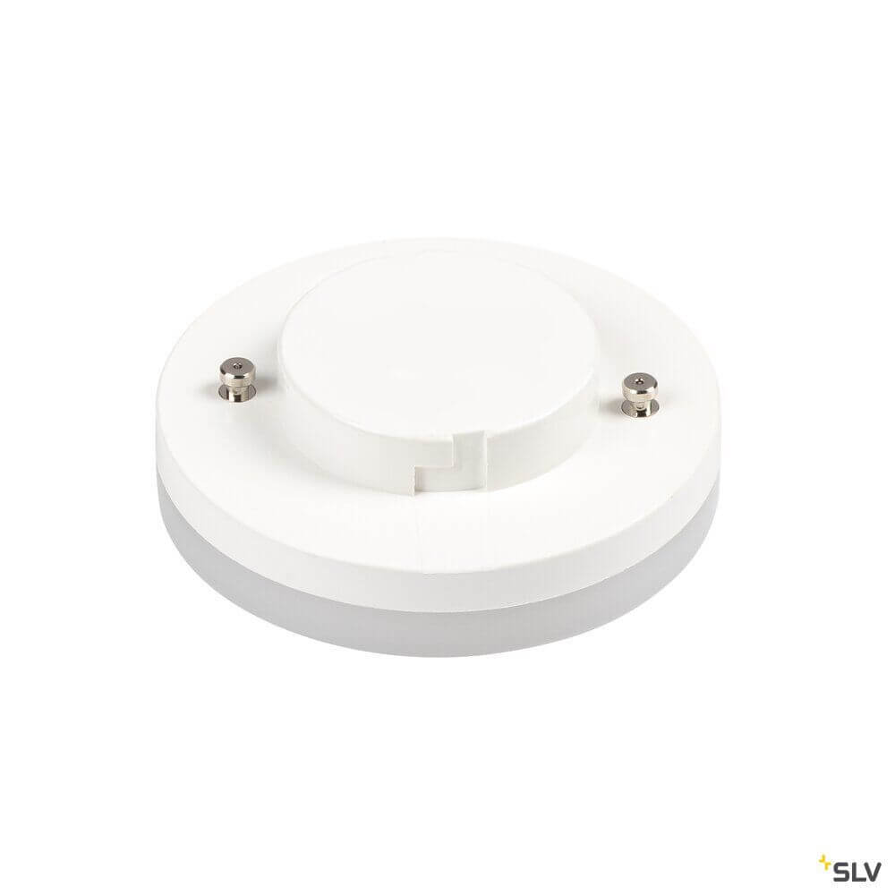 GX53 LED Weiß, Milchig 6W Cri90 3.000K 320° von SLV, dimmbar und langlebig, ideal für moderne Beleuchtung.
