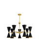 Gala Pendelleuchte Gold, Schwarz mit modernem Design und robuster Metallstruktur für verschiedene Räume.
