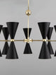 Gala Pendelleuchte Gold, Schwarz mit modernem Design und konischer Form, ideal für Esszimmer und elegante Innenräume.
