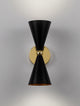 Gala Wandleuchte Gold, Schwarz mit modernem, dekorativem Design und robuster Metallkonstruktion.
