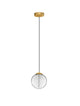 Galeo Pendelleuchte Ø 22cm 3000K Gold - elegante goldene Hängeleuchte mit transparentem Glas und warmweißem Licht