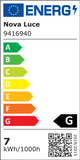 Galeo Pendelleuchte Ø 22cm 3000K Gold Energieeffizienzlabel Nova Luce schwarz G, 7 kWh/1000h