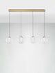 Galeo Pendelleuchte 4-flammig Balken 120cm 3000K Gold mit elegantem Design und goldfarbenem Aluminium.