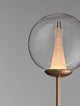Galeo Stehlampe 3000K Gold mit modernem Design und einem eleganten Glasschirm in Goldfinish.
