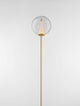 Galeo Stehlampe 3000K Gold mit modernem Design und goldenen Standfuß, eleganter Glaskuppel.