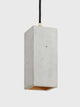Gantlights B2 Pendelleuchte Rechteckig aus hellem Beton mit goldener Innenbeschichtung, moderne hängende Designerlampe 23x10x10 cm