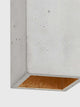 Gantlights B2 Pendelleuchte Rechteckig aus hellem Beton mit goldener Innenbeschichtung, moderne rechteckige Designer-Hängelampe