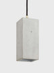 Gantlights B2 Pendelleuchte Rechteckig aus hellem Beton mit goldfarbener Innenbeschichtung, moderne Designer-Hängelampe 23x10x10 cm