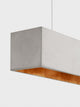 Gantlights B4 LED-Pendelleuchte Beton 56cm dimmbar in minimalistischem Design mit Blattgold-Innenbeschichtung.