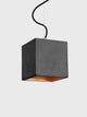 Gantlights B5 Beton Hängeleuchte – handgefertigte Pendelleuchte aus Beton mit goldenem Innendesign.