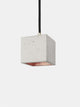 Gantlights B6 Hängelampe Beton, minimalistische Pendelleuchte aus handgefertigtem Beton mit schwarzem Kabel.
