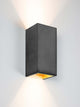 Gantlights B8 Beton Wandlampe rechteckig Up & Down, handgefertigte Beton-Wandleuchte mit goldener Innenbeschichtung, Up-Down-Licht
