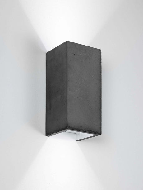 Gantlights B8 Beton Wandlampe rechteckig Up & Down – handgefertigte Beton-Wandleuchte mit goldener Innenbeschichtung, minimalistisches Up-and-Down Licht