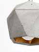 Gantlights T2 Hängelampe Beton dimmbar in modernem, geometrischem Design mit Blattgold-Innenbeschichtung.