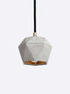 Gantlights T2 Hängelampe Beton dimmbar mit geometrischem Design aus handgegossenem Beton und Blattgold-Innenbeschichtung.