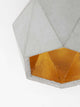 Gantlights T2-Up Tischlampe Beton mit geometrischem Design und goldener Innenbeschichtung