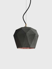 Gantlights T3 suspension en béton avec design unique et géométrique en noir