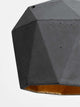 Gantlights T3 Hängelampe aus Beton, handgefertigte Designleuchte aus rauem Beton mit goldener Innenseite.