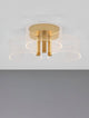 Gatlin LED Deckenleuchte 3-flammig Ø 44cm 3000K Messing-Gold – moderne, warme Deckenleuchte mit goldener Metallfassung und transparenten Schirmen